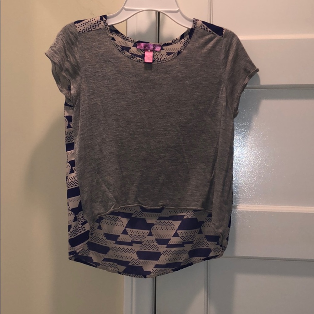 Aqua Grey and Blue Patterned T-Shirt